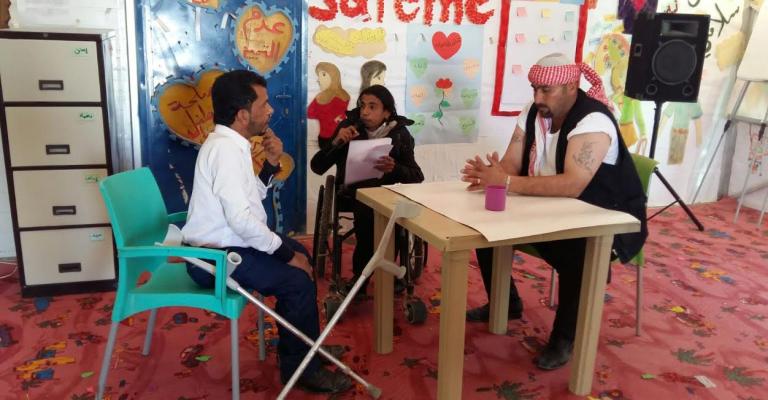 أبطال فعالية كلنا في مخيم الزعتري/ تصوير فراس اللباد