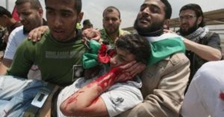 اللاجئون صوب فلسطين في الذكرى الـ 63 للنكبة اللاجئون صوب فلسطين في الذكرى الـ 63 للنكبة