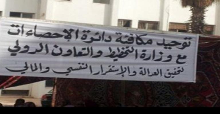 موظفو الاحصاءات يعتصمون امام النواب ضد الفصل 