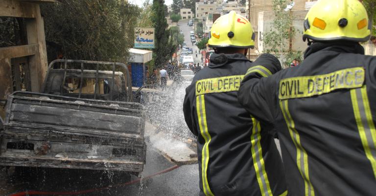 صويلح: انفجار سيارة نقل اسطوانات غاز