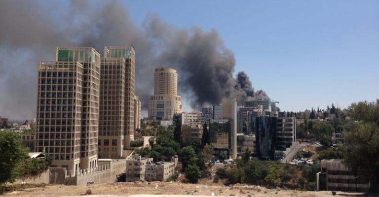 حريق في توسعة تابعة لمستشفى فرح- فيديو