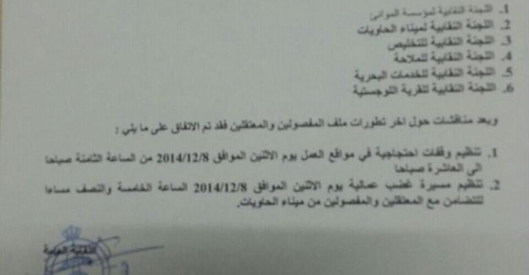 قرار لــ 6 لجان نقابية في العقبة بالتصعيد   