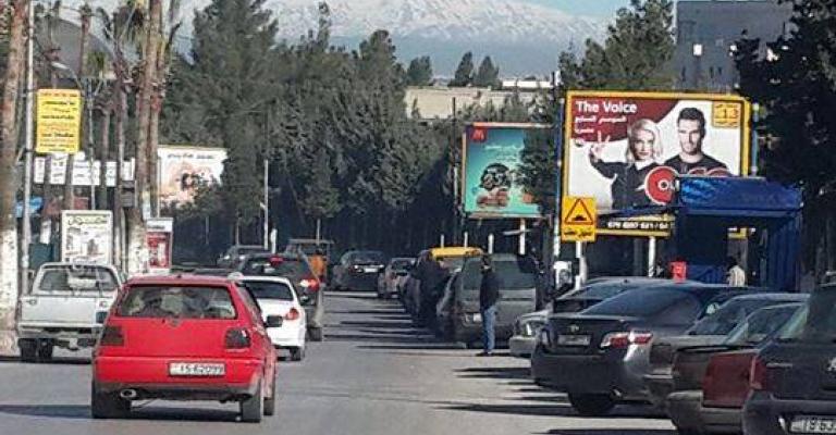 جبل الشيخ كما يظهر من مدينة اربد