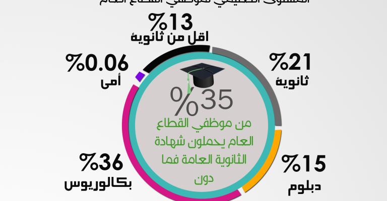 35 % من موظفي الحكومة يحملون شهادة الثانوية العامة فما دون
