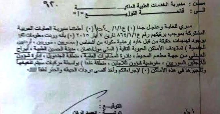 الجيش: التعميم المتداول ضمن تمرين "الأسد المتأهب" الجيش: التعميم المتداول ضمن تمرين "الأسد المتأهب"