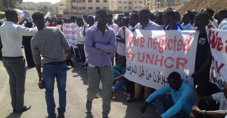 اعتصام للاجئين سودانيين في عمّان