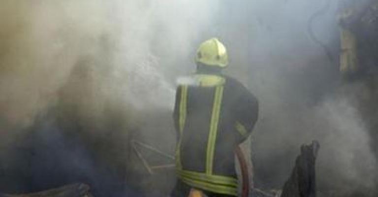 حريق مستودع أخشاب في عمّان