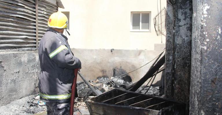 إخماد حريق بمحل دهانات في البيادر