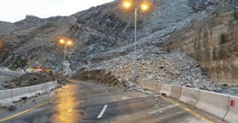 انهيار جبلي في علجون