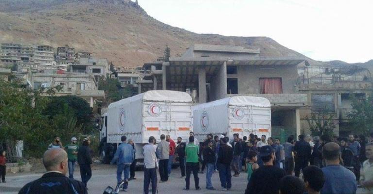 وصول مساعدات لبلدات سورية محاصرة وصول مساعدات لبلدات سورية محاصرة