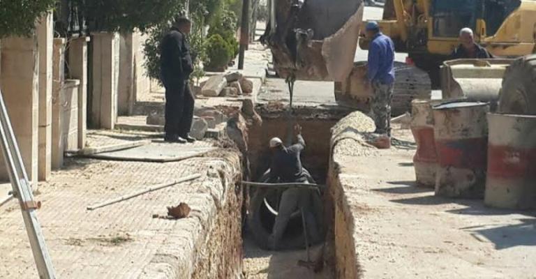 تواصل تنفيذ خطوط تصريف مياه أمطار في العاصمة تواصل تنفيذ خطوط تصريف مياه أمطار في العاصمة