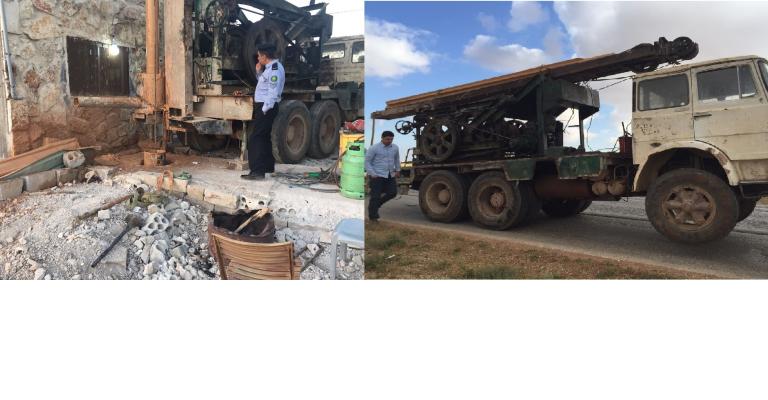 المياه: ضبط حفارة مخالفة اثناء حفر بئر مخالف في الرمثا المياه: ضبط حفارة مخالفة اثناء حفر بئر مخالف في الرمثا