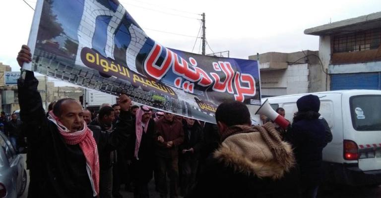 مسيرة لحراك ذيبان احتجاجا على رفع الأسعار
