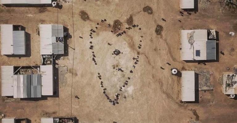 صورة جوية لمخيم الزعتري للاجئين السوريين 