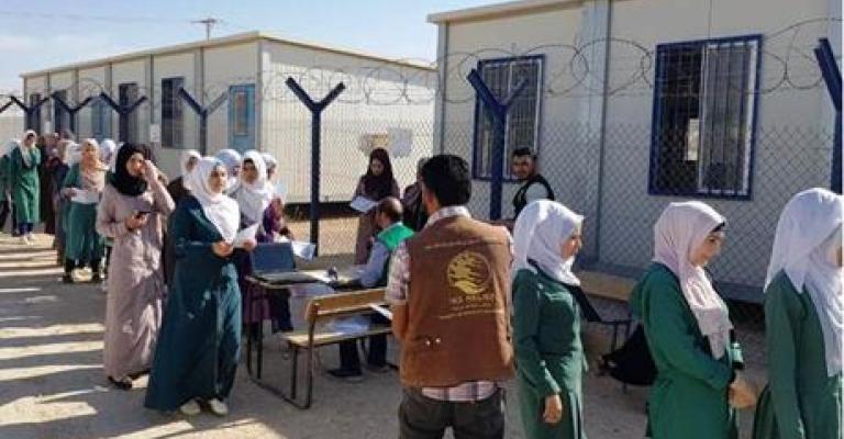 طالبات في مخيم الزعتري للاجئين السوريين (أرشيفية)