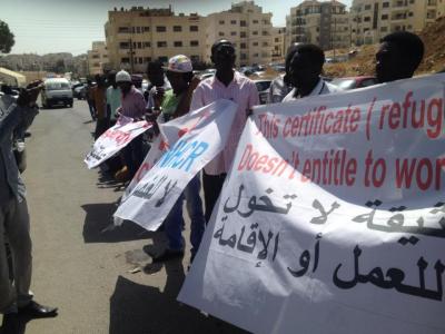 اعتصام للاجئين سودانيين في عمّان