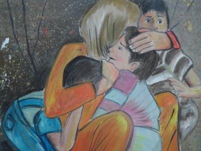 رسومات في أرجاء "الزعتري" تسطّر حكايات اللاجئين