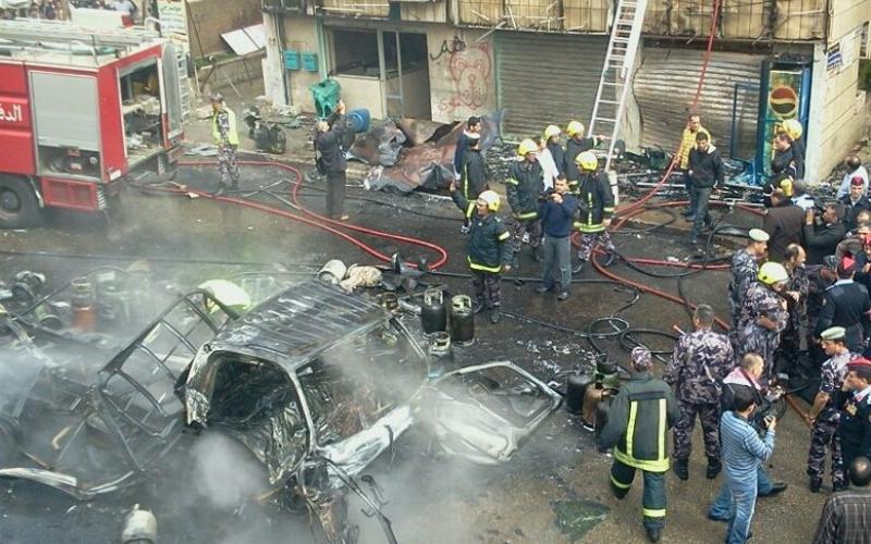 فيديو وصور لانفجار سيارة الغاز في المدينة الرياضية