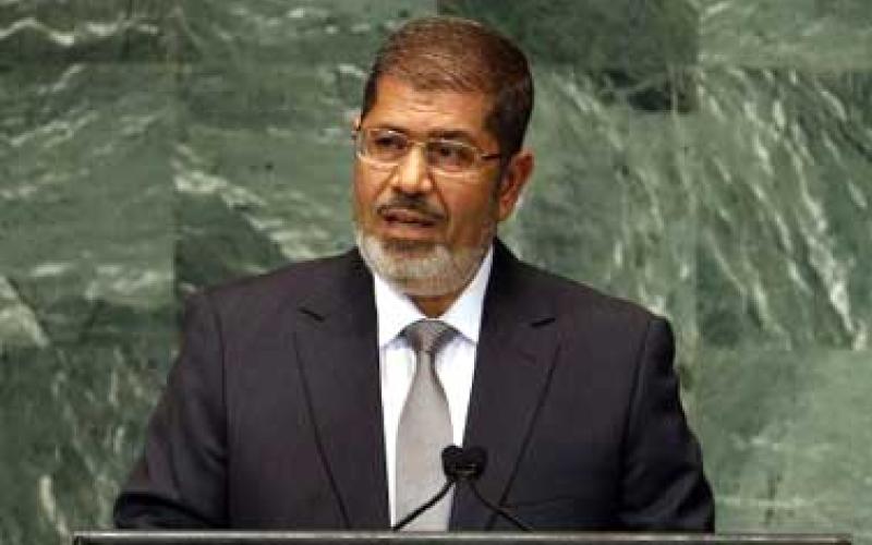 مرسي يرفض التدخل العسكري في سورية ويطالب بتأسيس دولة فلسطينية
