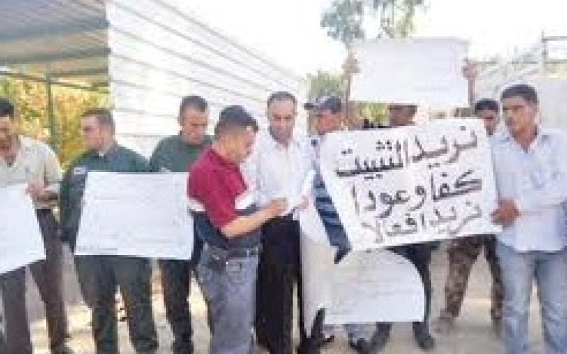 الدرك يفض اعتصام مياومة زراعة الكرك 