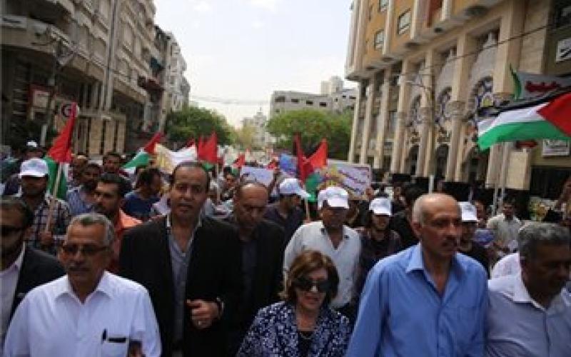 تظاهرات شعبية في غزة تضامنا مع الاسرى 