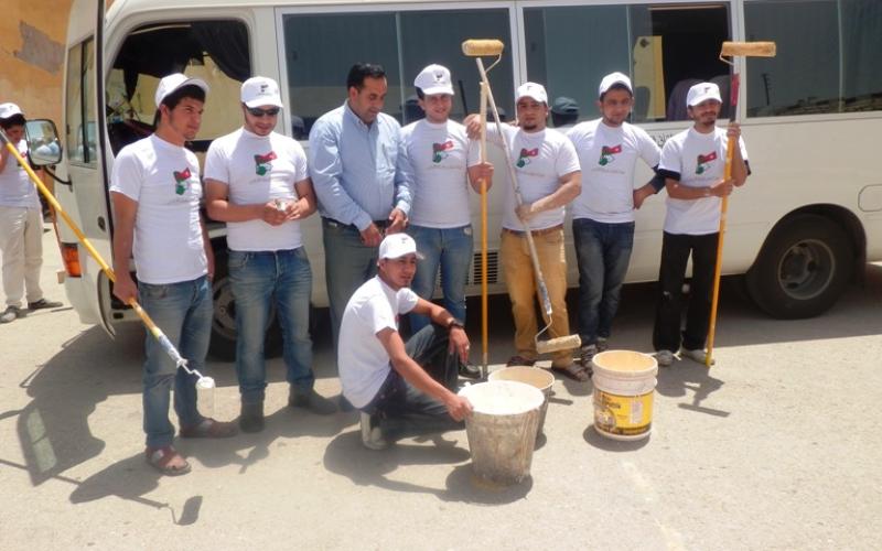 هيئة شباب كلنا الاردن تنفذ اعمال صيانة بمدرسة الرملة بالزرقاء