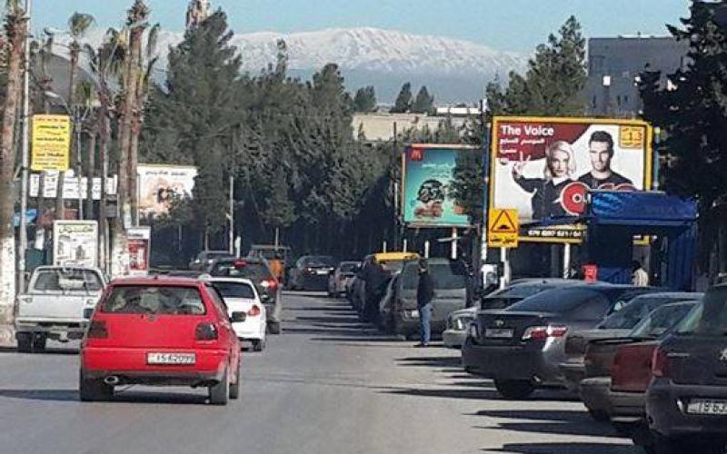 جبل الشيخ كما يظهر من مدينة اربد