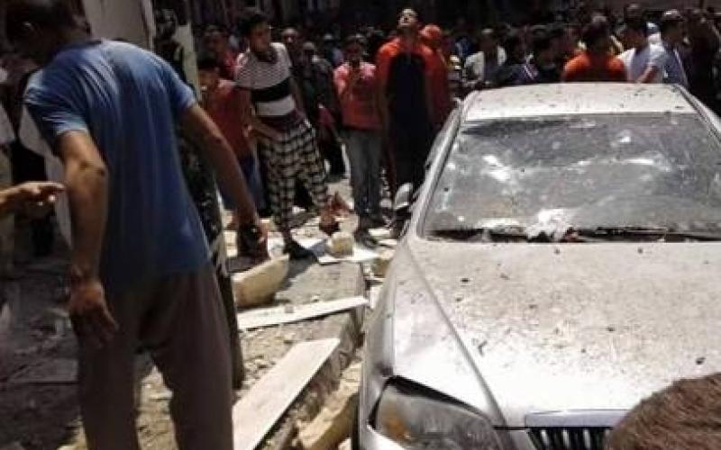 الرمثا:تعويض تجار متضررين من سقوط قذيفة سورية