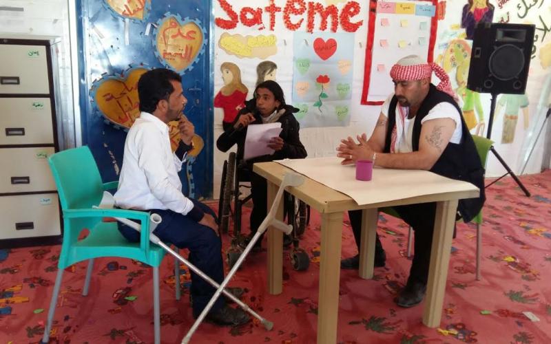 أبطال فعالية كلنا في مخيم الزعتري/ تصوير فراس اللباد