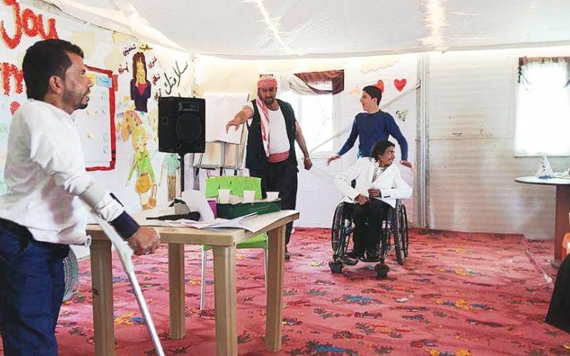 مشهد من فعالية كلنا في مخيم الزعتري/ تصوير فراس اللباد