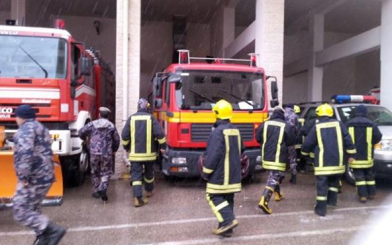 حريق بمبنى على الدوار السادس