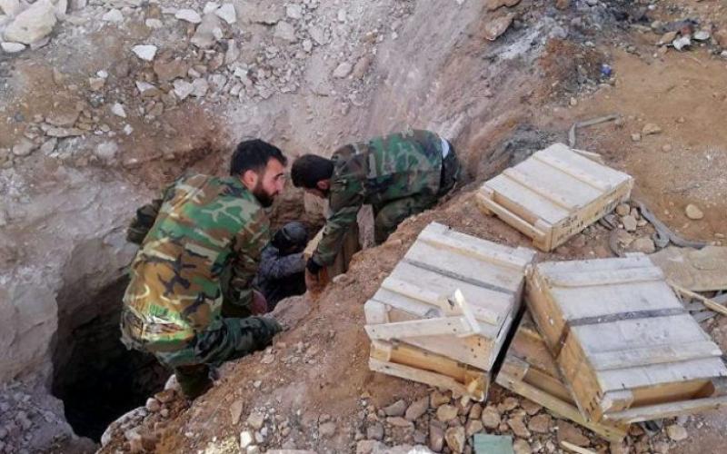 الأمن السوري يضبط أنفاقا وأسلحة قرب الحدود الأردنية-فيديو وصور