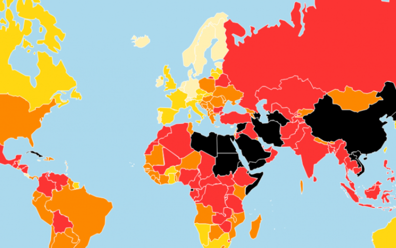 مراسلون بلا حدود .التصنيف العالمي لسنة 2019: آلة الخوف تعمل بأقصى طاقتها