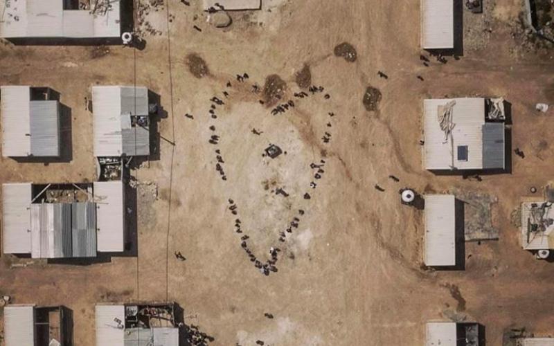 صورة جوية لمخيم الزعتري للاجئين السوريين 