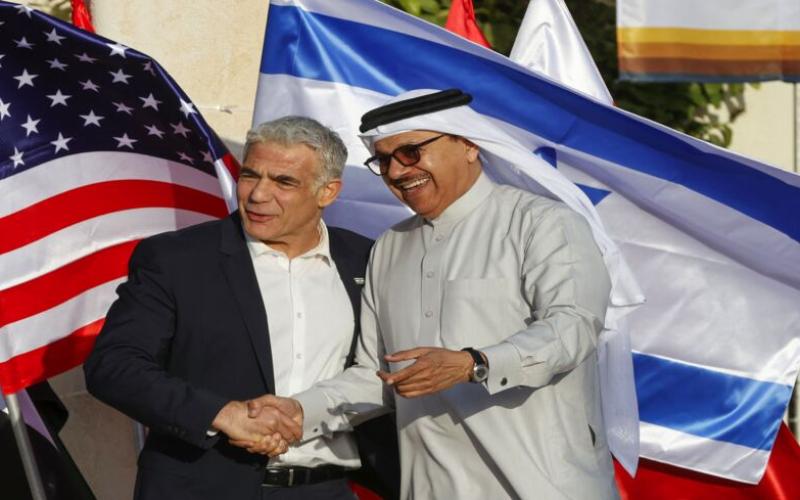  Israel's Foreign Minister Yair Lapid (L) welcomes Bahrain's Minister of Foreign Affairs Abdullatif bin Rashid al-Zayani upon his arrival for the Negev summit at Sde Boker in the southern Negev desert on March 27, 2022. - JACK GUEZ/AFP via Getty Images Read more: https://www.al-monitor.com/originals/2022/03/goals-israeli-arab-summit-go-beyond-iran#ixzz7OrYZjv1K